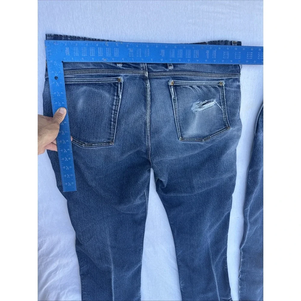 Lot of Origin Maine Jeans Men Blue Sz 40x30 Embroidered Logo Distressed USA Made